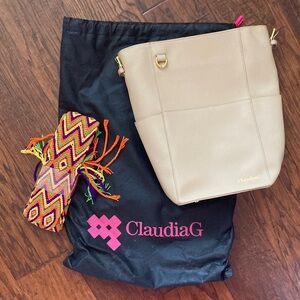 ClaudiaG Leather Bucket Bag- NEW